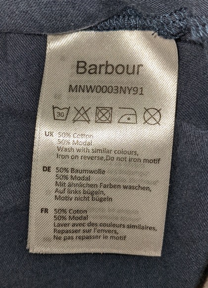 Barbour Men's Navy Blue T Shirt Size L Excellent Condition - Picture 5 of 7